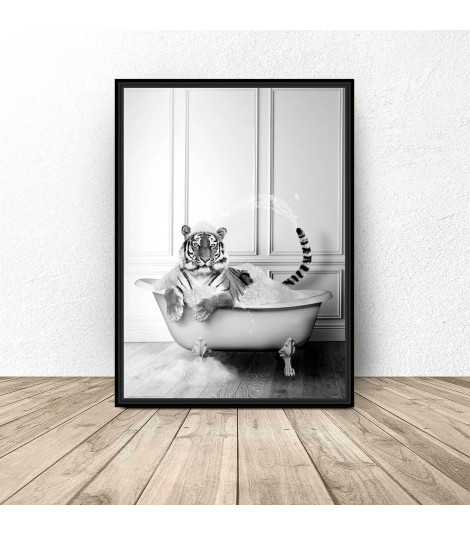 Poster for the bathroom "Tiger in the bathtub"
