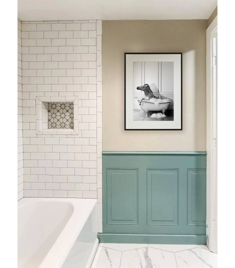 Poster for the bathroom "Zebra in the bathtub"