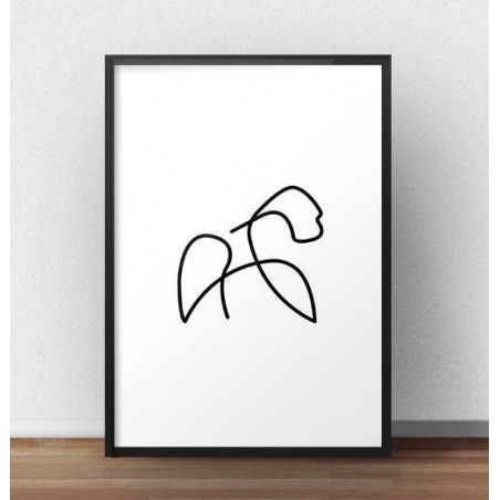 A poster with a gorilla drawn with one line
