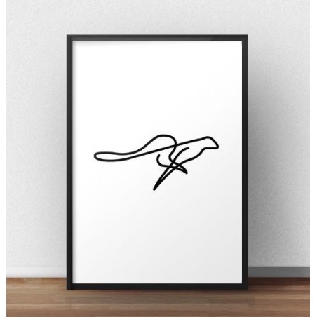 Poster with a cheetah drawn with one line