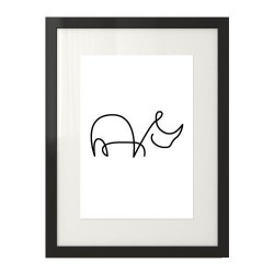 Plakat z nosorożcem narysowanym jedną linią
