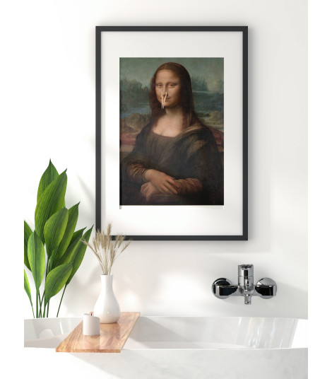 Plakat do łazienki Mona Lisa ze spinaczem