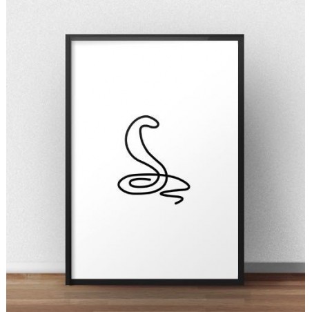 Poster with a cobra drawn with one line