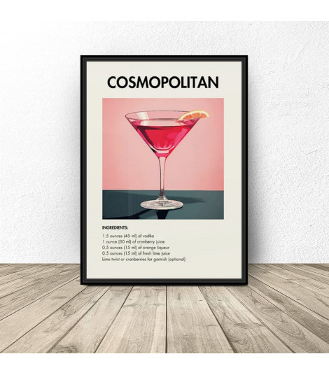 Plakat z drinkiem "Cosmopolitan"