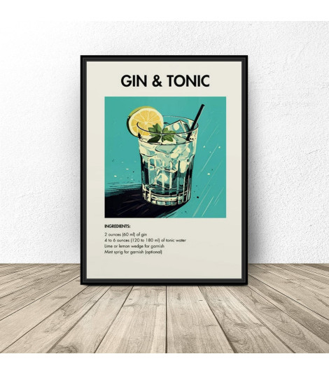 Plakat z drinkiem "Gin&Tonic"