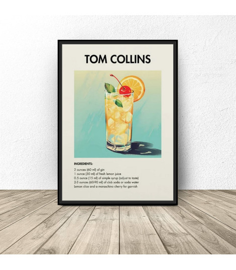 Plakat z drinkiem "Tom Collins"