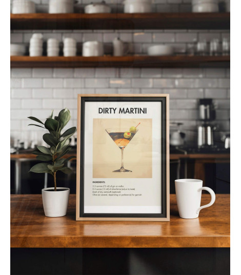 Plakat z drinkiem "Dirty Martini"