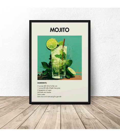 Plakat z drinkiem "Mojito"