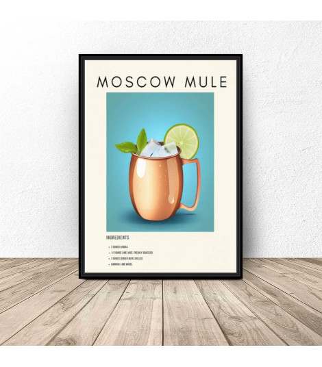 Plakat z przepisem na drink "Moscow Mule"