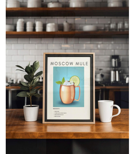 Plakat z przepisem na drink "Moscow Mule"