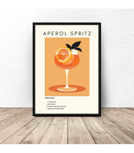 Plakat z przepisem na drink "Aperol Spritz"