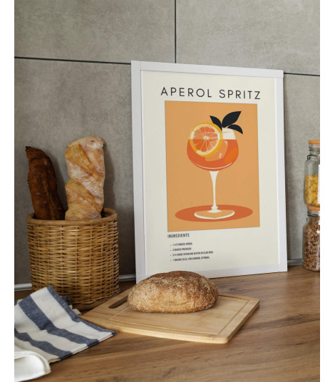 Plakat z przepisem na drink "Aperol Spritz"
