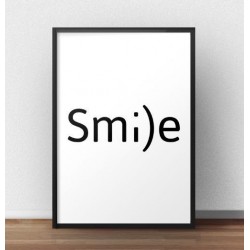 Typograficzny plakat z napisem "Smile"