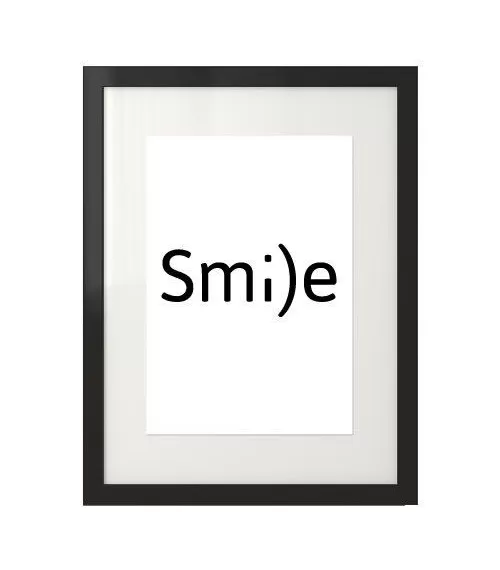 Typograficzny plakat z napisem "Smile"