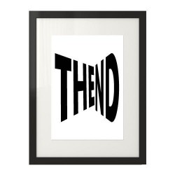 Typograficzny plakat z napisem "The end"