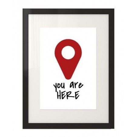 Poster with the words "You are here" and graphics