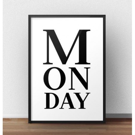 Plakát se slovy "pondělí"