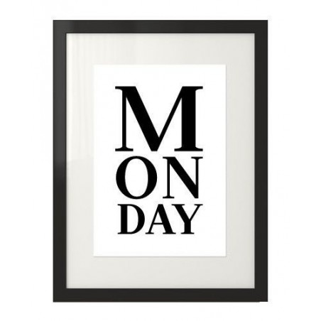 Typografický nástěnný plakát se slovy "pondělí"