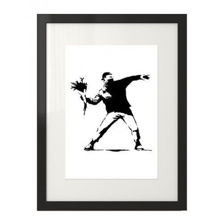 Poster inspired by Banksy's work "Flower Thrower"