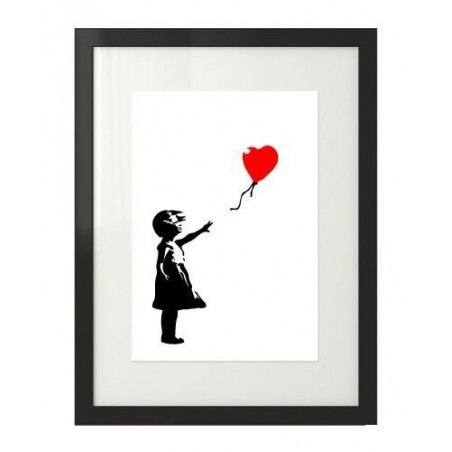 Plakat inspirowanym dziełem Banksy'ego przedstawiający dziewczynkę z czerwonym balonikiem