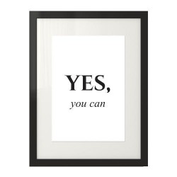 Plakat motywacyjny z napisem Yes you can na środku plakatu
