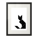 Plakat z geometrycznym kotem 2