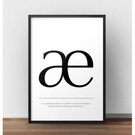 Skandynawski plakat typograficzny z literą "æ"