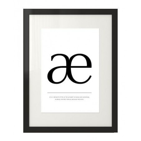 Typografický plakát s písmenem "æ" pro skandinávské byty