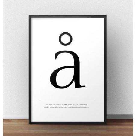 Scandinavian typography poster with lowercase letter "å"