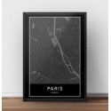 Czarny plakat z mapą Paryża
