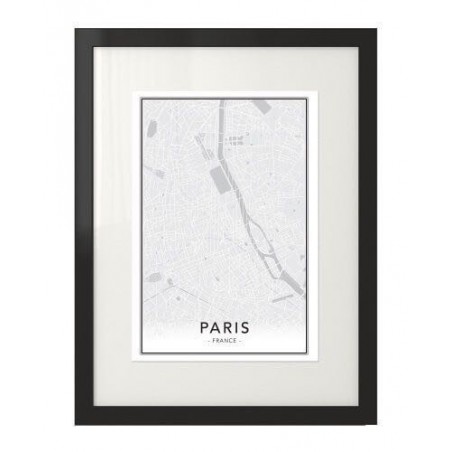 Plakat z mapą śródmieścia Paryża na ścianę