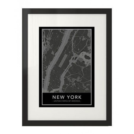 Modern poster with a map of New York and Manhattan