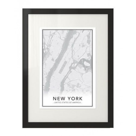 Skandynawski plakat z mapą Manhattanu Nowego Jorku do powieszenia na ścianie