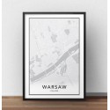 Skandynawski plakat z mapą Warszawy